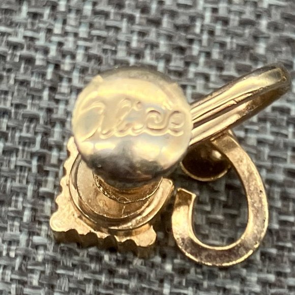 Alice Clip On Earrings Gold Diamond Swirl Ball Screw Back Vintage Retro Granny - Picture 7 of 8